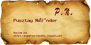 Pusztay Nándor névjegykártya
