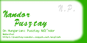 nandor pusztay business card